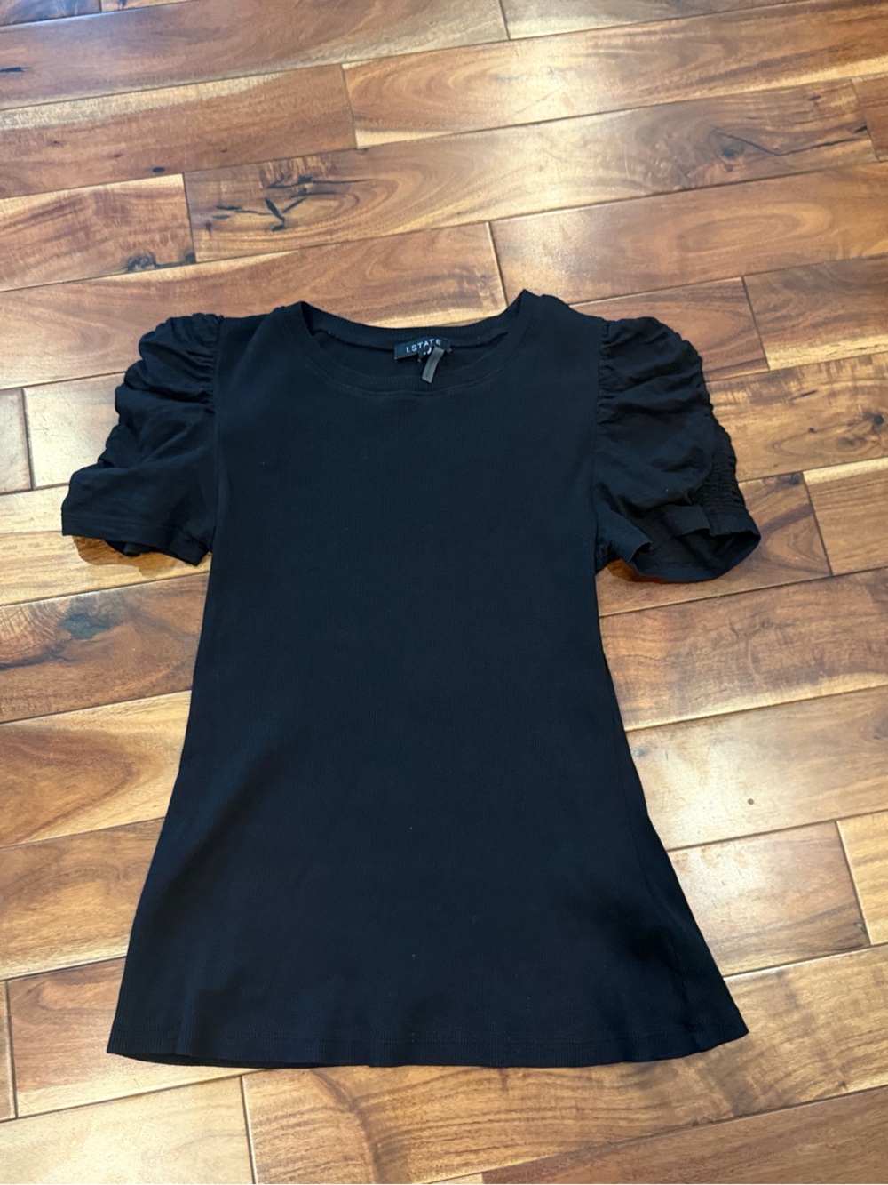 1.stareBlack Puff Sleeve Women's Top black size small